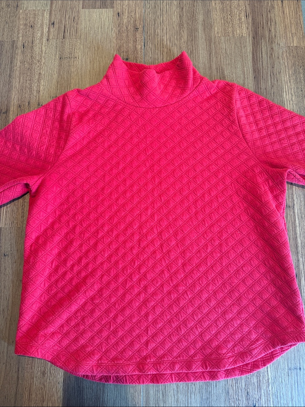 J. Crew Quilted Red Mock Neck Sweatshirt